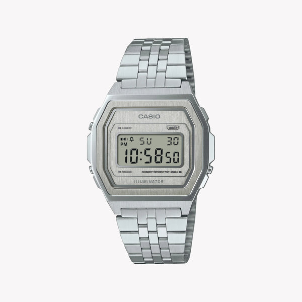 CASIO Men's Stainless Steel Digital Watch, Silver | A1000A-7EF