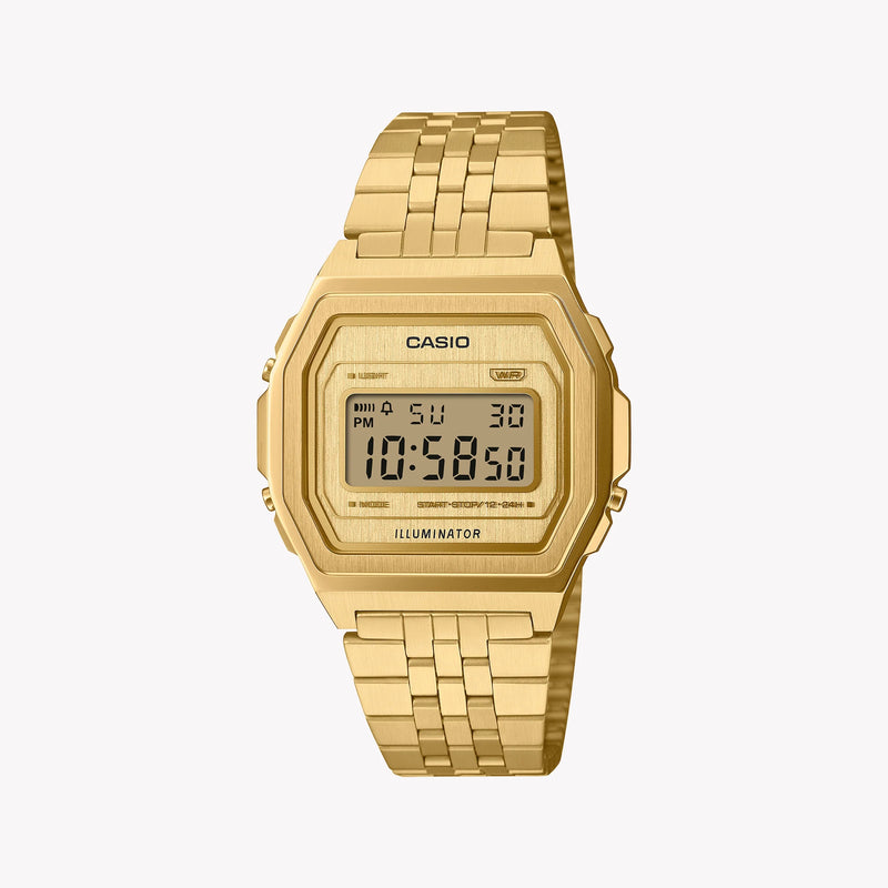 CASIO Men's Gold Stainless Steel Digital Watch | A1000G-9EF by i-watch