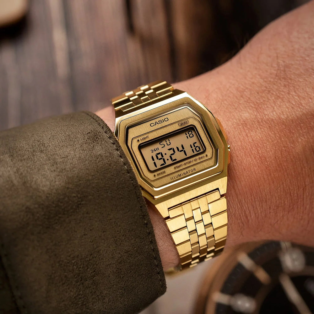 CASIO Men's Gold Stainless Steel Digital Watch | A1000G-9EF by i-watch
