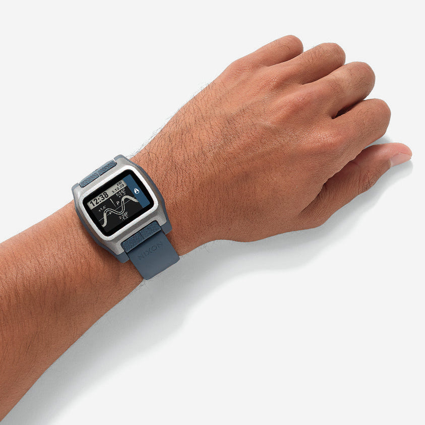 Nixon Men's Silver/Blue Resin Watch | A1308-2889