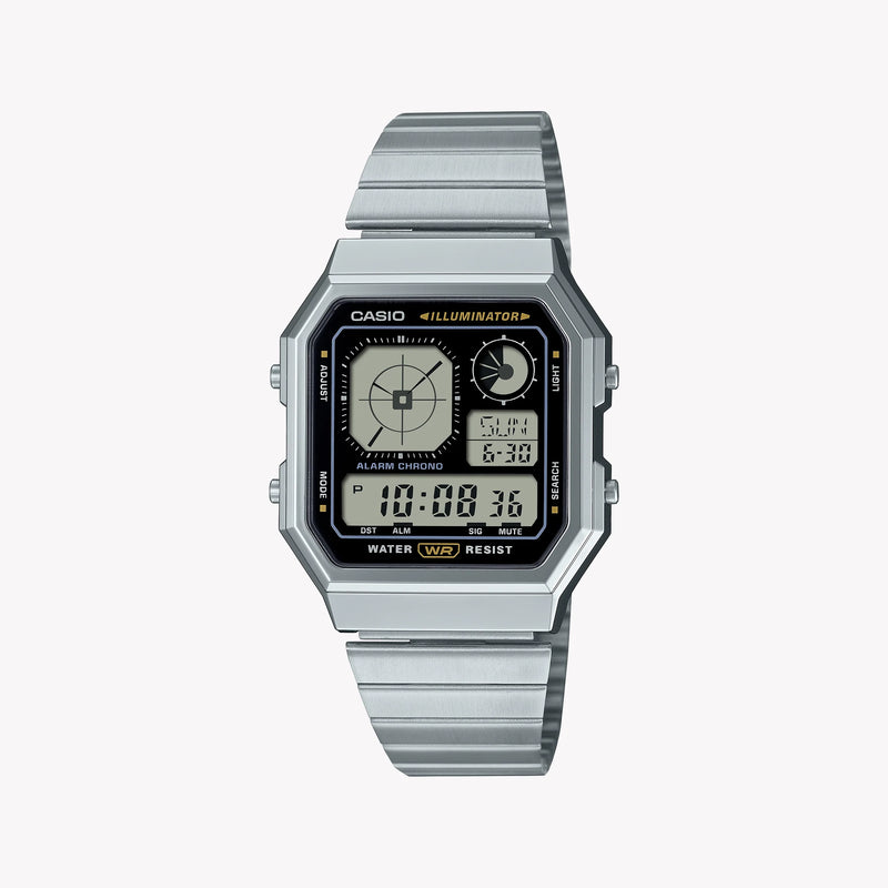 CASIO Unisex Silver Stainless Steel Digital Watch | A130WE-1AEF by i-watch