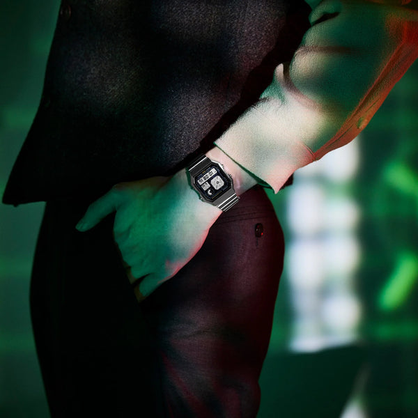 CASIO Unisex Silver Stainless Steel Digital Watch | A130WE-1AEF