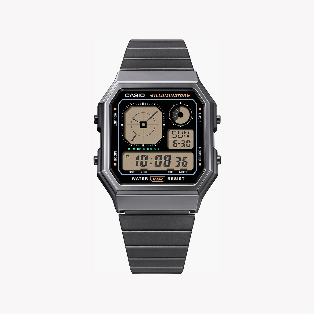 Casio Unisex's Grey/Black, Stainless Steel | A130wegg-1aef