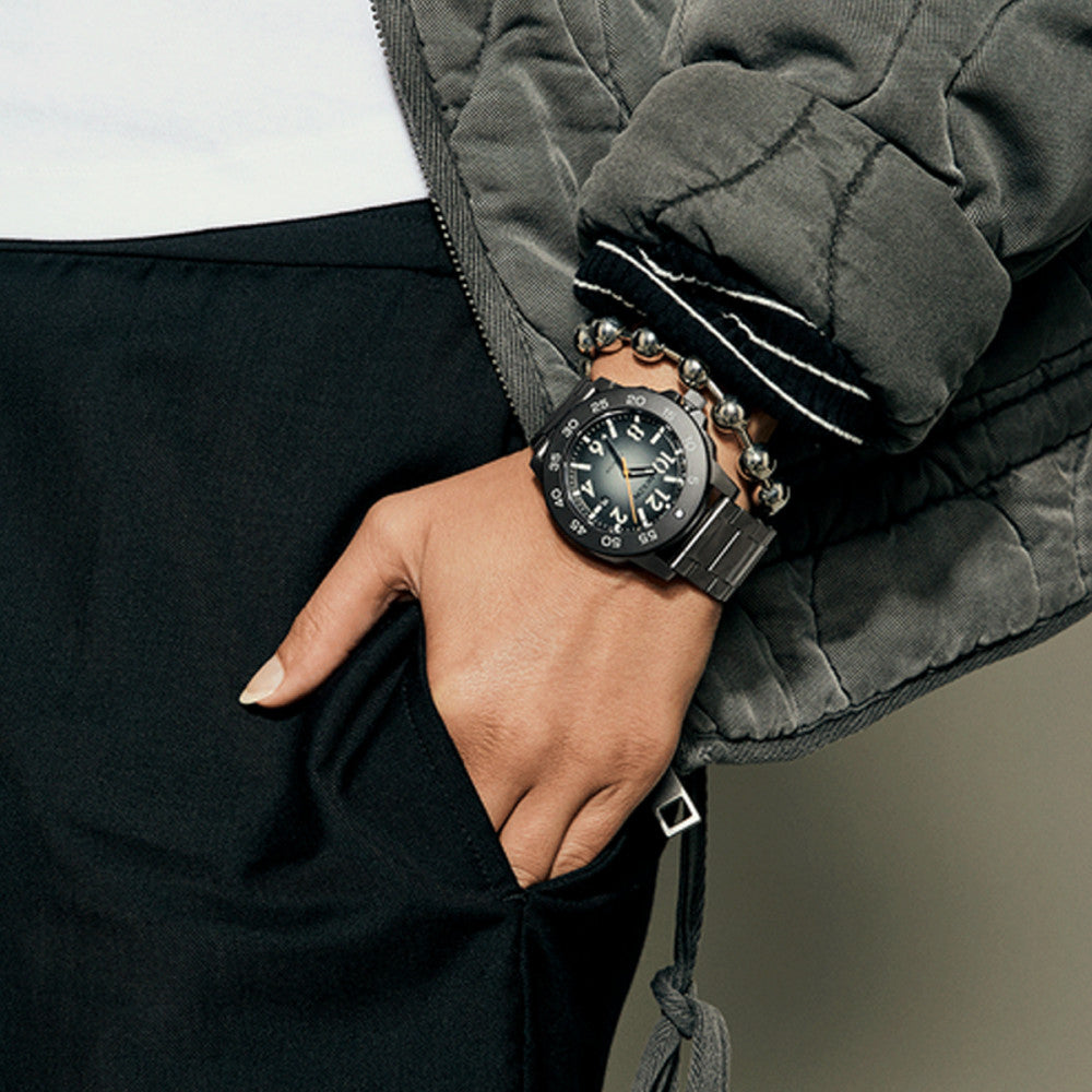 Nixon Unisex Stainless Steel Black/Silver | A1414-5306 Watch