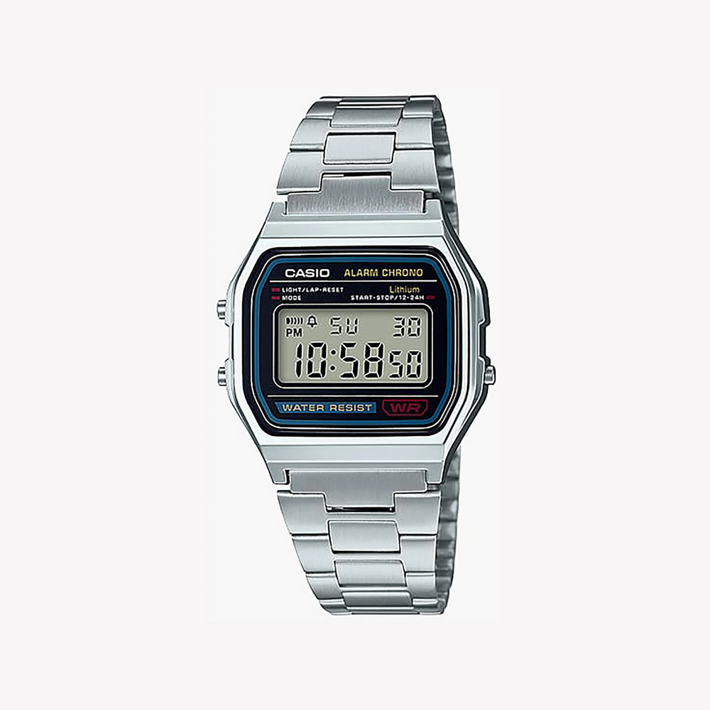 Casio A158wa-1df Adventure Time - Stylish Digital Watch With Sleek Silver Finish by i-watch