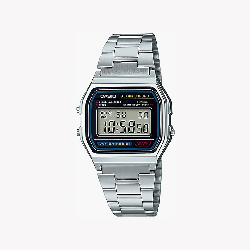 Casio A158wa-1df Adventure Time - Stylish Digital Watch With Sleek Silver Finish by i-watch