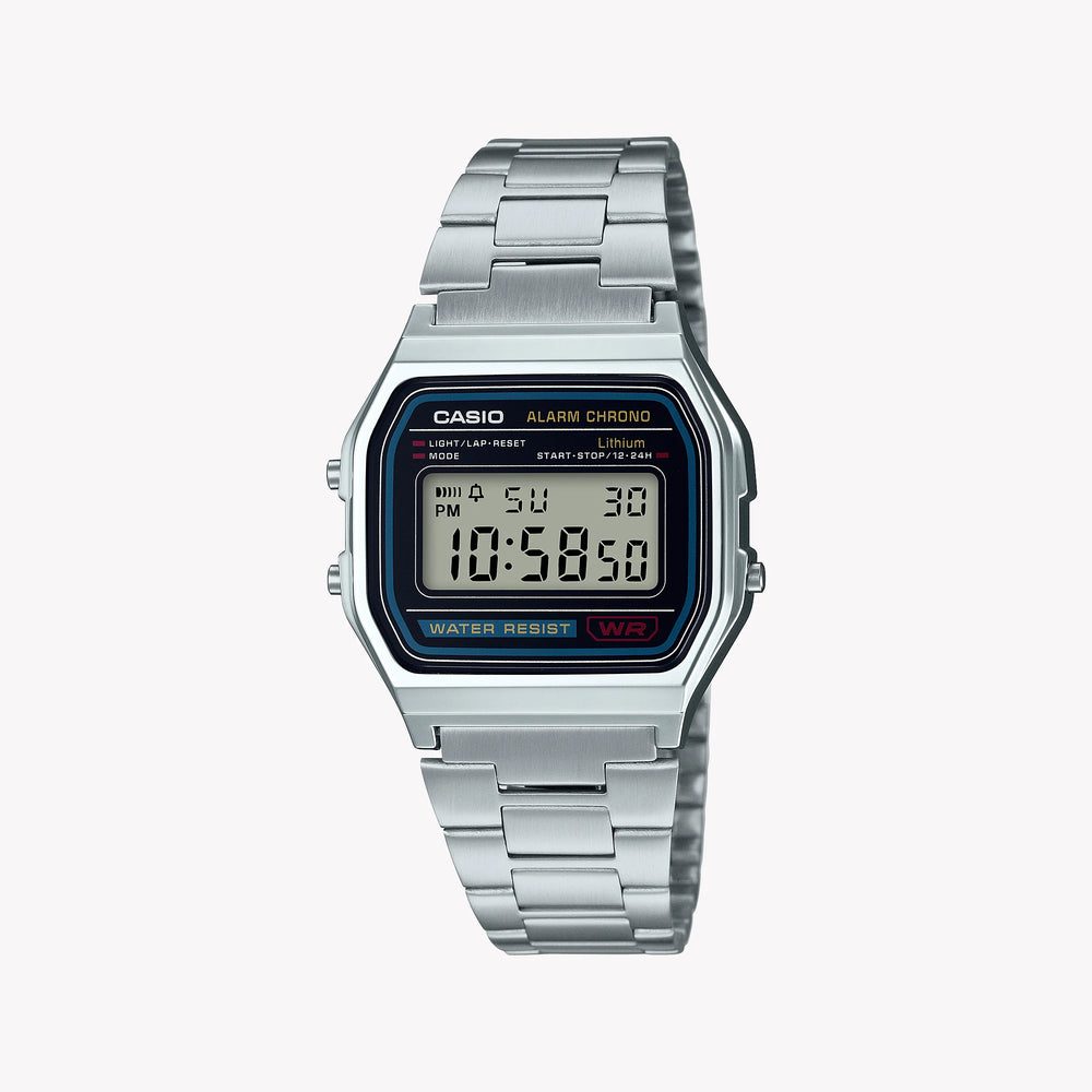 Casio A158wa-1df Adventure Time - Stylish Digital Watch With Sleek Silver Finish by i-watch