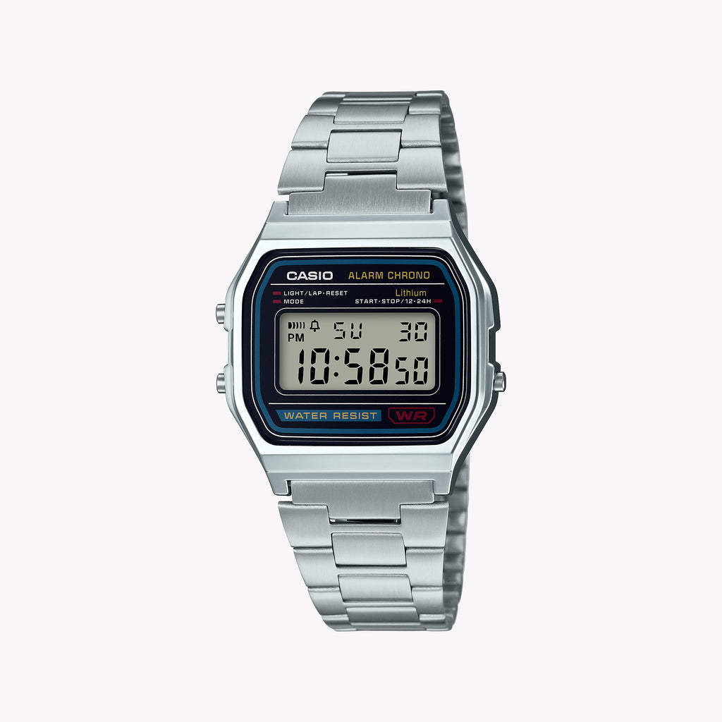 Casio A158wa-1df Adventure Time - Stylish Digital Watch With Sleek Silver Finish