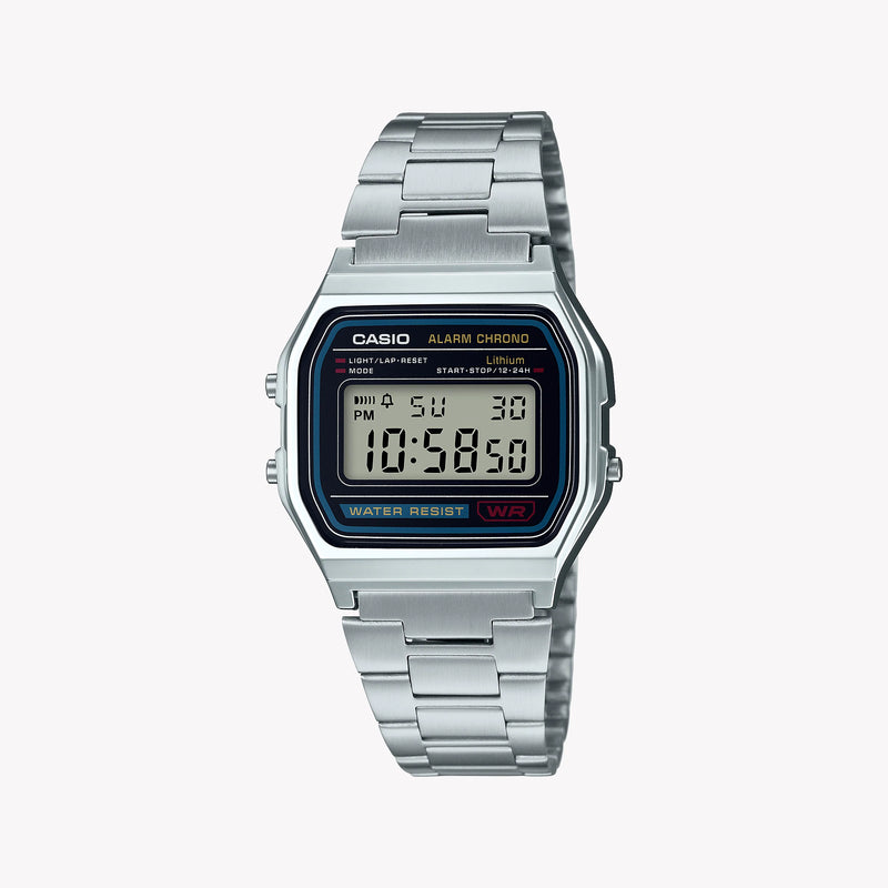 Casio A158wa-1df Adventure Time - Stylish Digital Watch With Sleek Silver Finish by i-watch