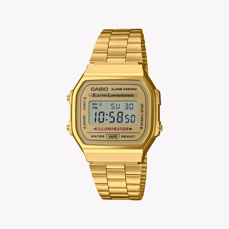 CASIO Unisex Stainless Steel Gold Watch | A168WG-9E-10 by i-watch