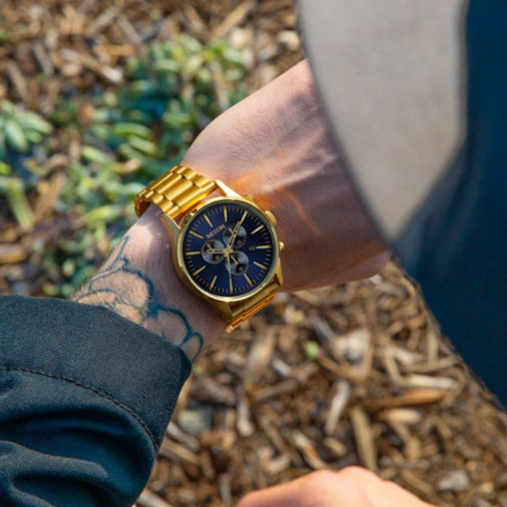 Nixon A386-2033 Men's Gold Stainless Steel & Black Dial Watch