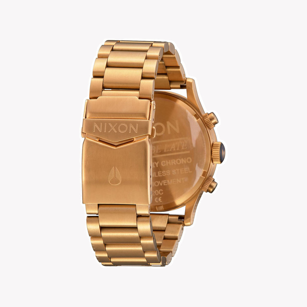 Nixon A386-2033 Men's Gold Stainless Steel & Black Dial Watch