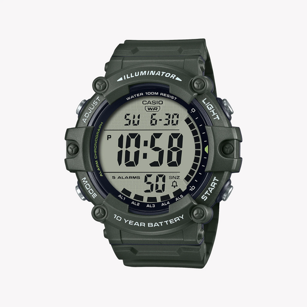 Casio Men's Green Resin Watch, Digital Display | Ae-1500whx-3avdf by i-watch