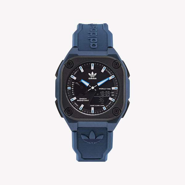 ADIDAS Men's Blue Rubber Sports Watch, Black Dial | AOST22545 by i-watch