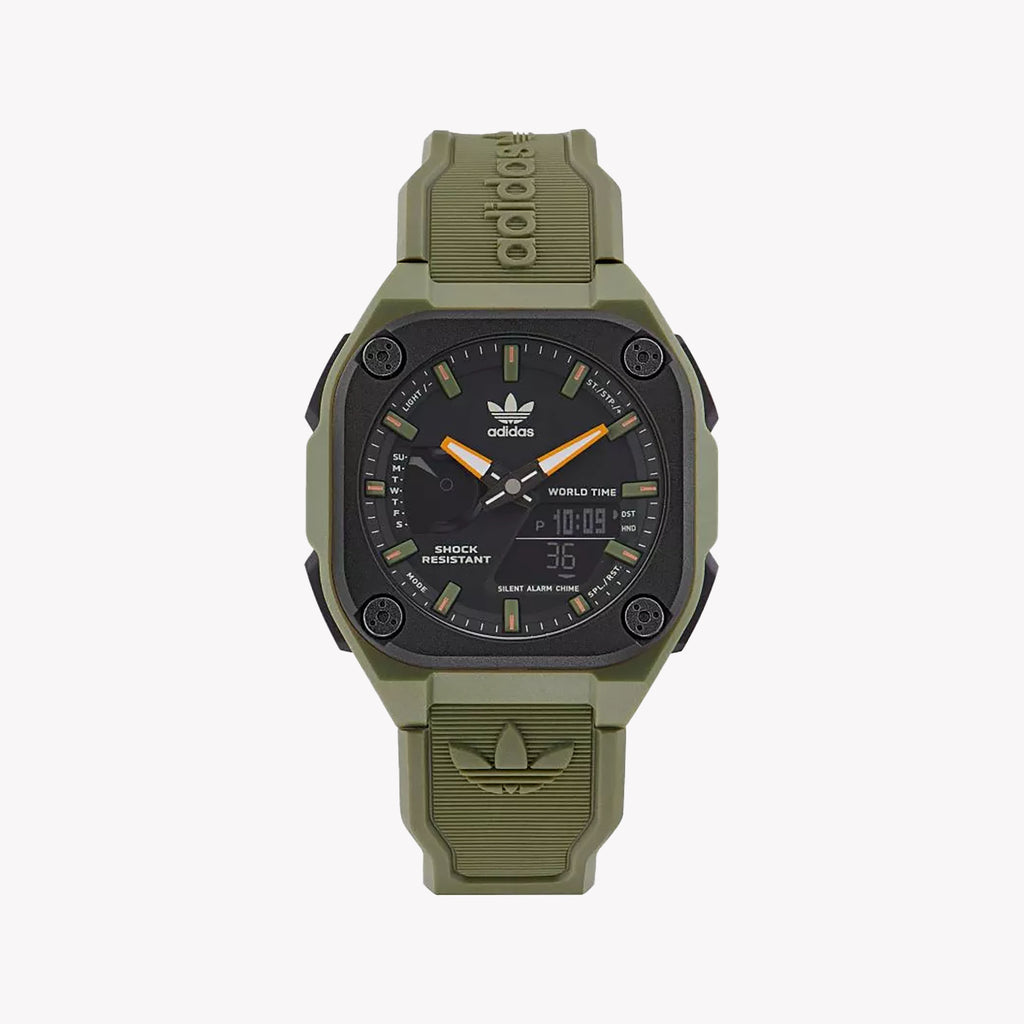 Adidas Unisex Resin Black/Green Watch | Aost22547