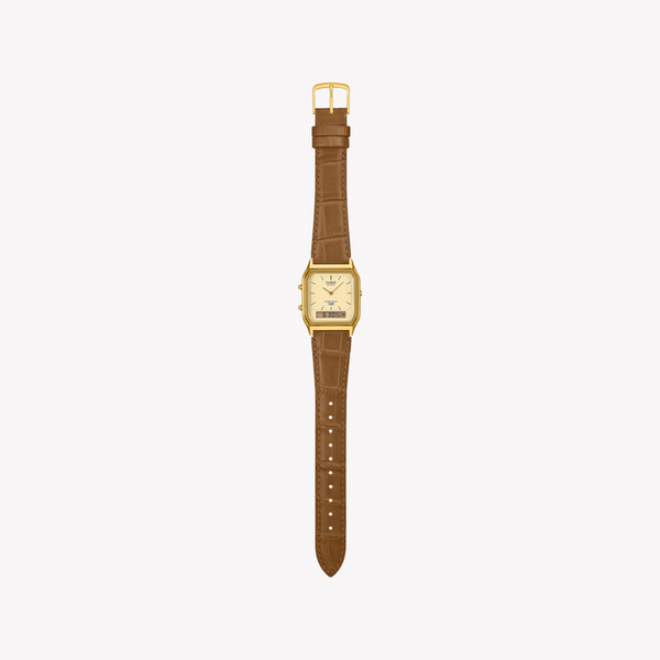 CASIO Unisex Leather Gold Watch | AQ-230EGL-9AEF