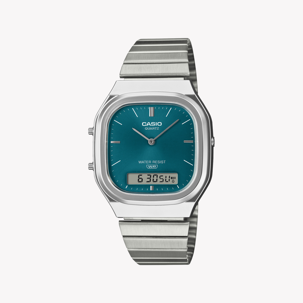 CASIO Women's Silver/Blue Quartz Watch | AQ-240E-3AEF