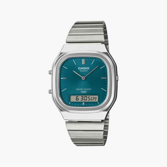 CASIO Women's Silver/Blue Quartz Watch | AQ-240E-3AEF