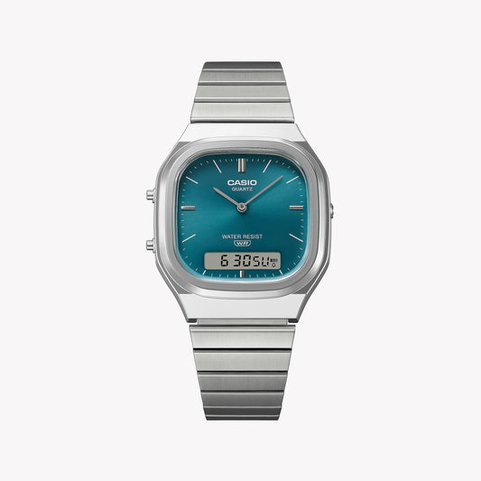 CASIO Women's Silver/Blue Quartz Watch | AQ-240E-3AEF