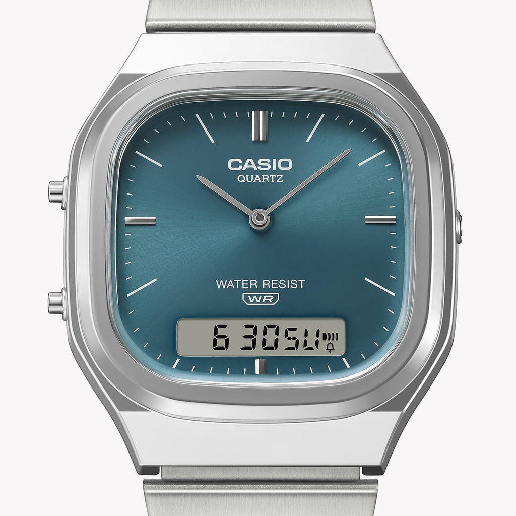 CASIO Women's Silver/Blue Quartz Watch | AQ-240E-3AEF