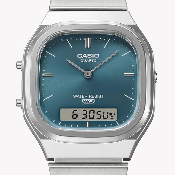 CASIO Women's Silver/Blue Quartz Watch | AQ-240E-3AEF