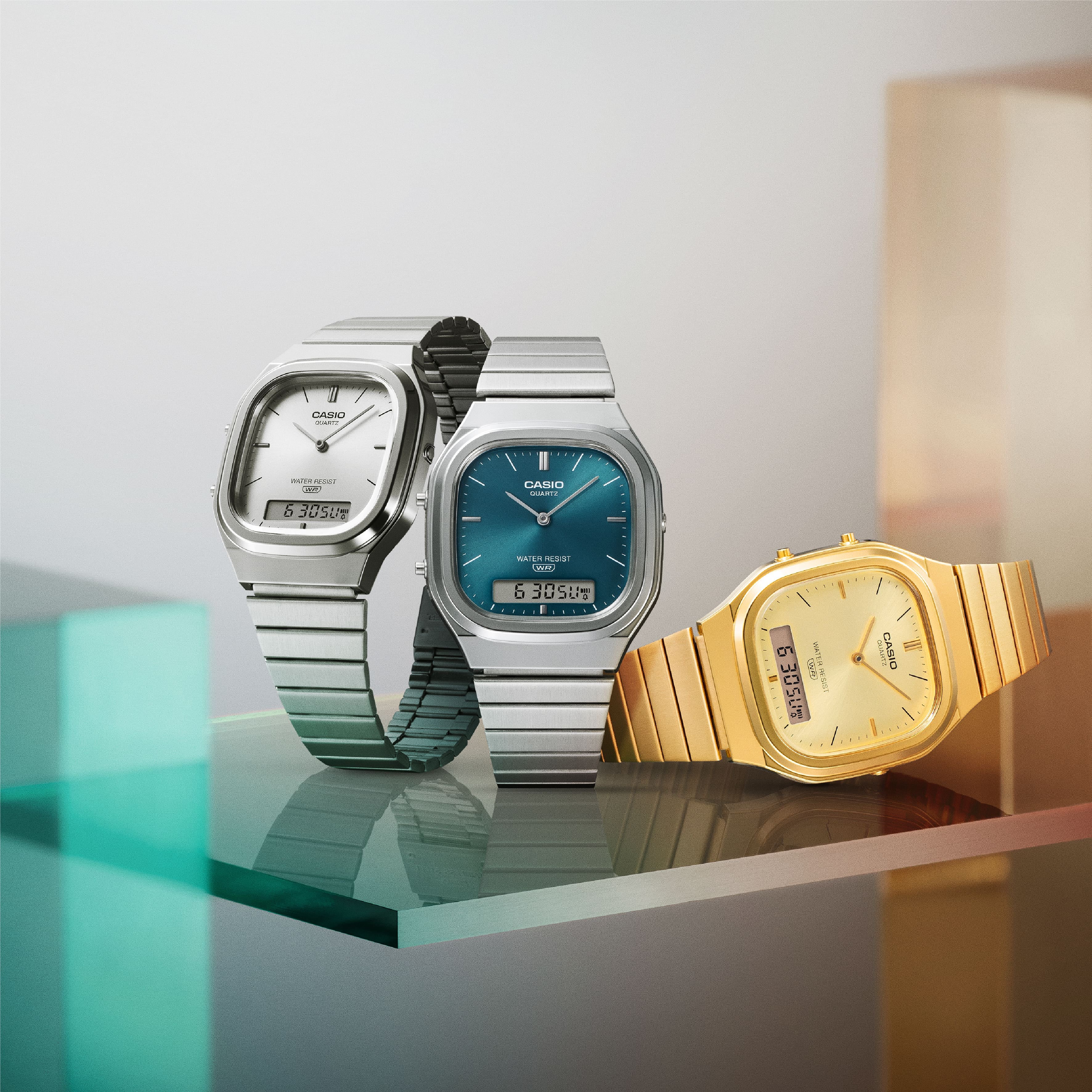 CASIO Women's Silver/Blue Quartz Watch | AQ-240E-3AEF – i-watch