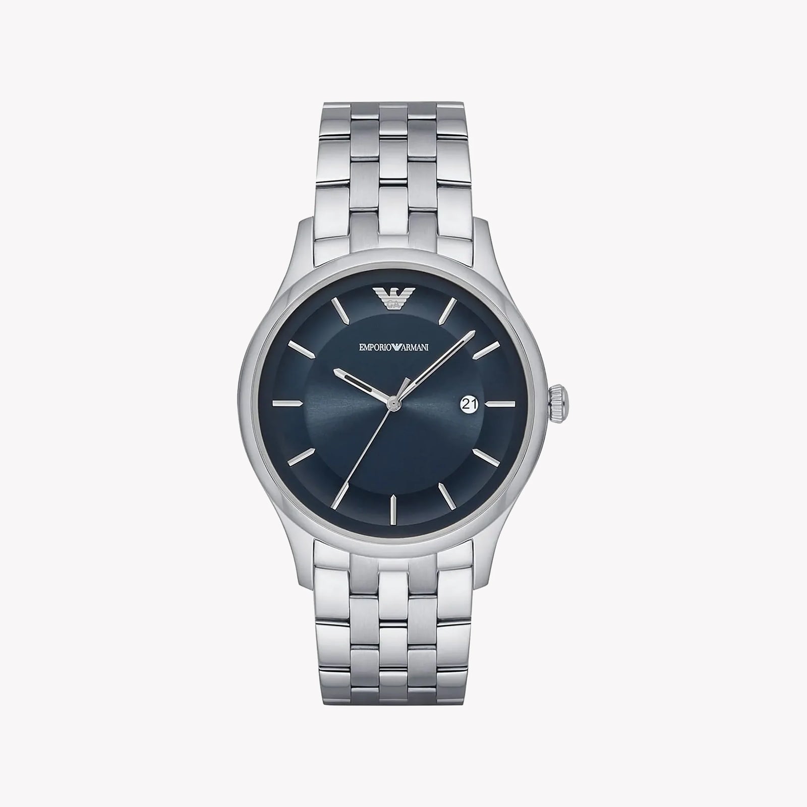 Emporio Armani Men's Silver Stainless Steel, Blue Dial | Ar11019 by i-watch