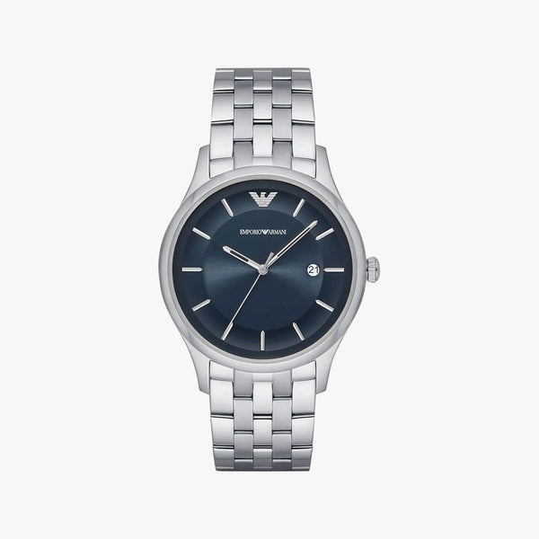 Emporio Armani Men's Silver Stainless Steel, Blue Dial | Ar11019 by i-watch