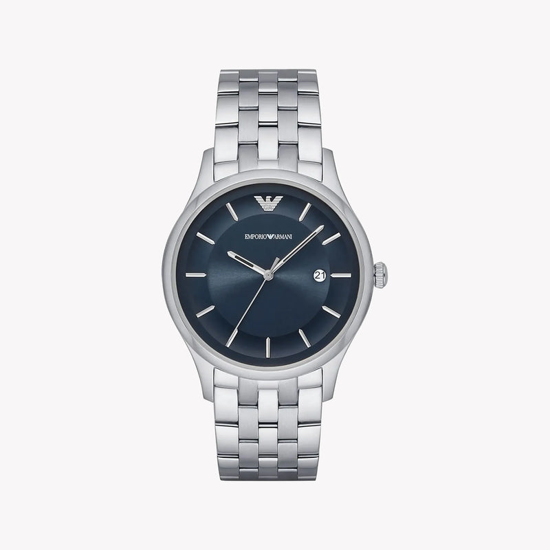 Emporio Armani Men's Silver Stainless Steel, Blue Dial | Ar11019 by i-watch
