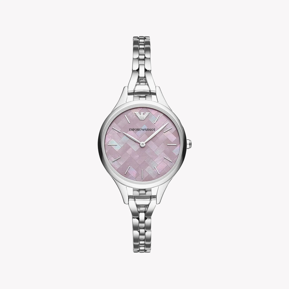 Emporio Armani Women's Silver Watch, Pink Dial | Ar11122 by i-watch