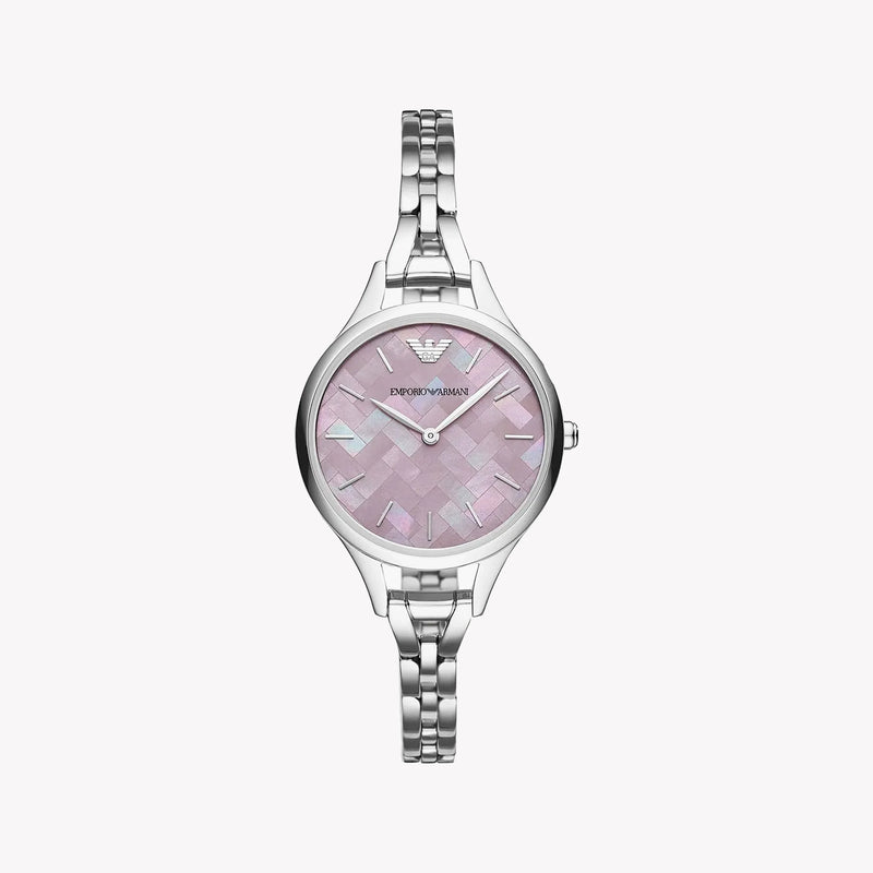 Emporio Armani Women's Silver Watch, Pink Dial | Ar11122 by i-watch