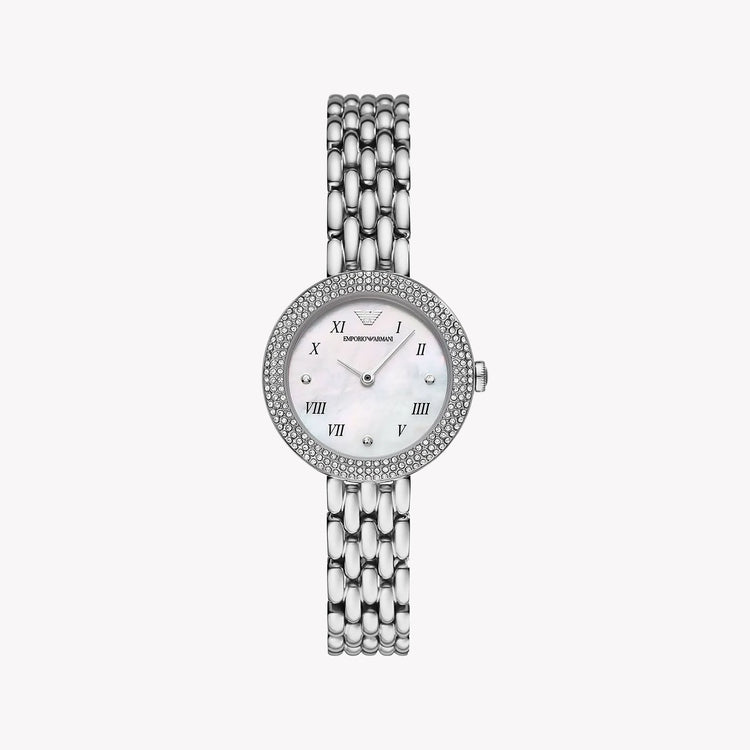 Emporio armani watch women's silver discount