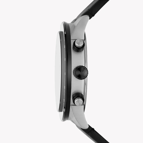 Emporio Armani Men's Silver/Blue, Black Leather | Ar11522 by i-watch