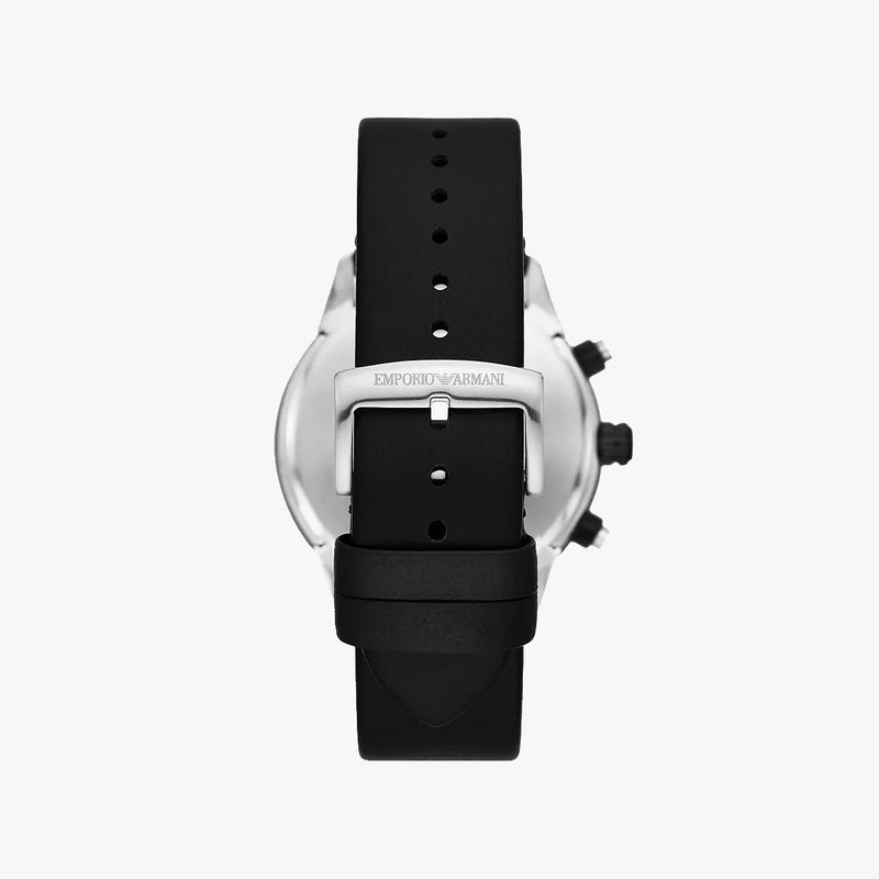 Emporio Armani Men's Silver/Blue, Black Leather | Ar11522 by i-watch