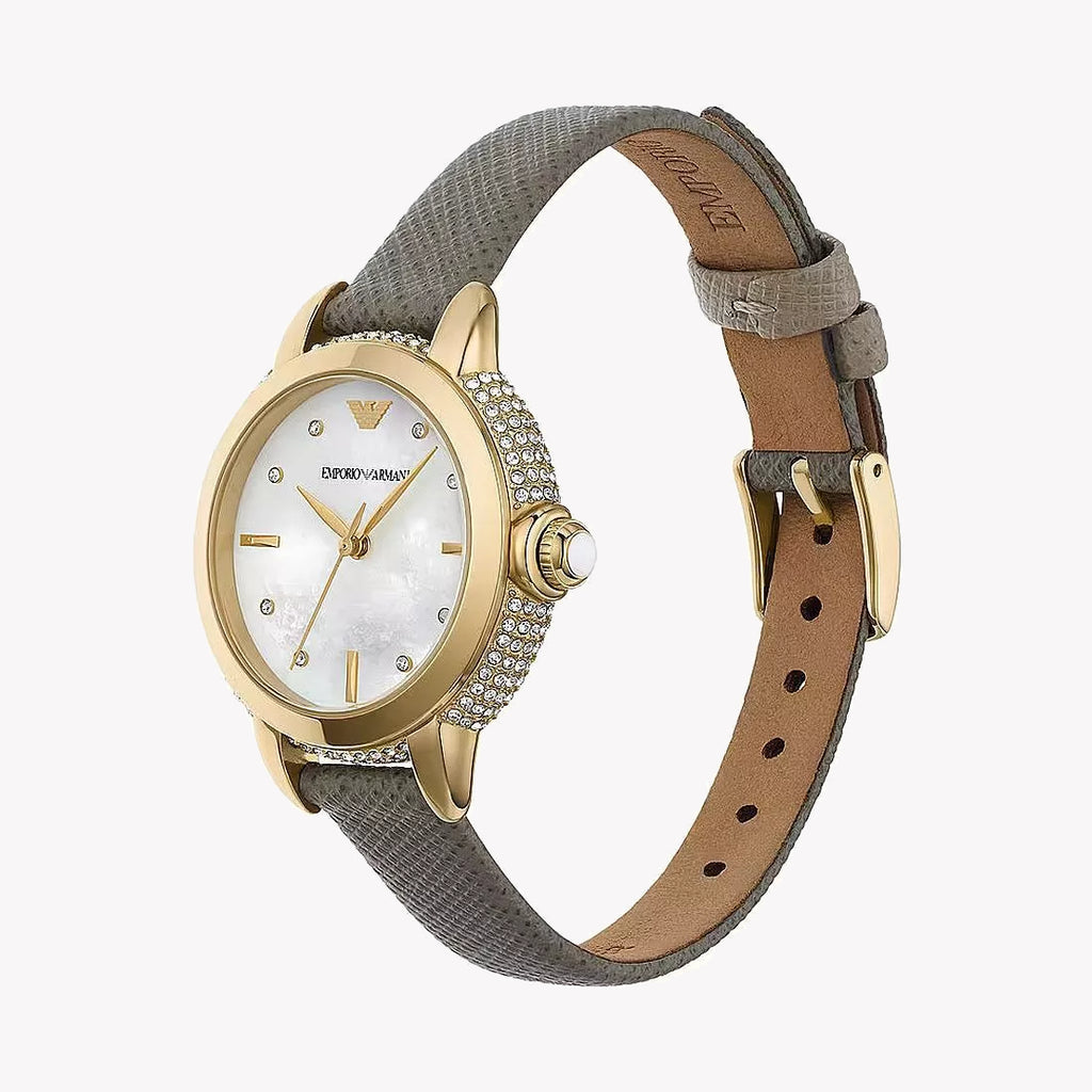 Emporio Armani Women's Gold/White Quartz Watch | Ar11526