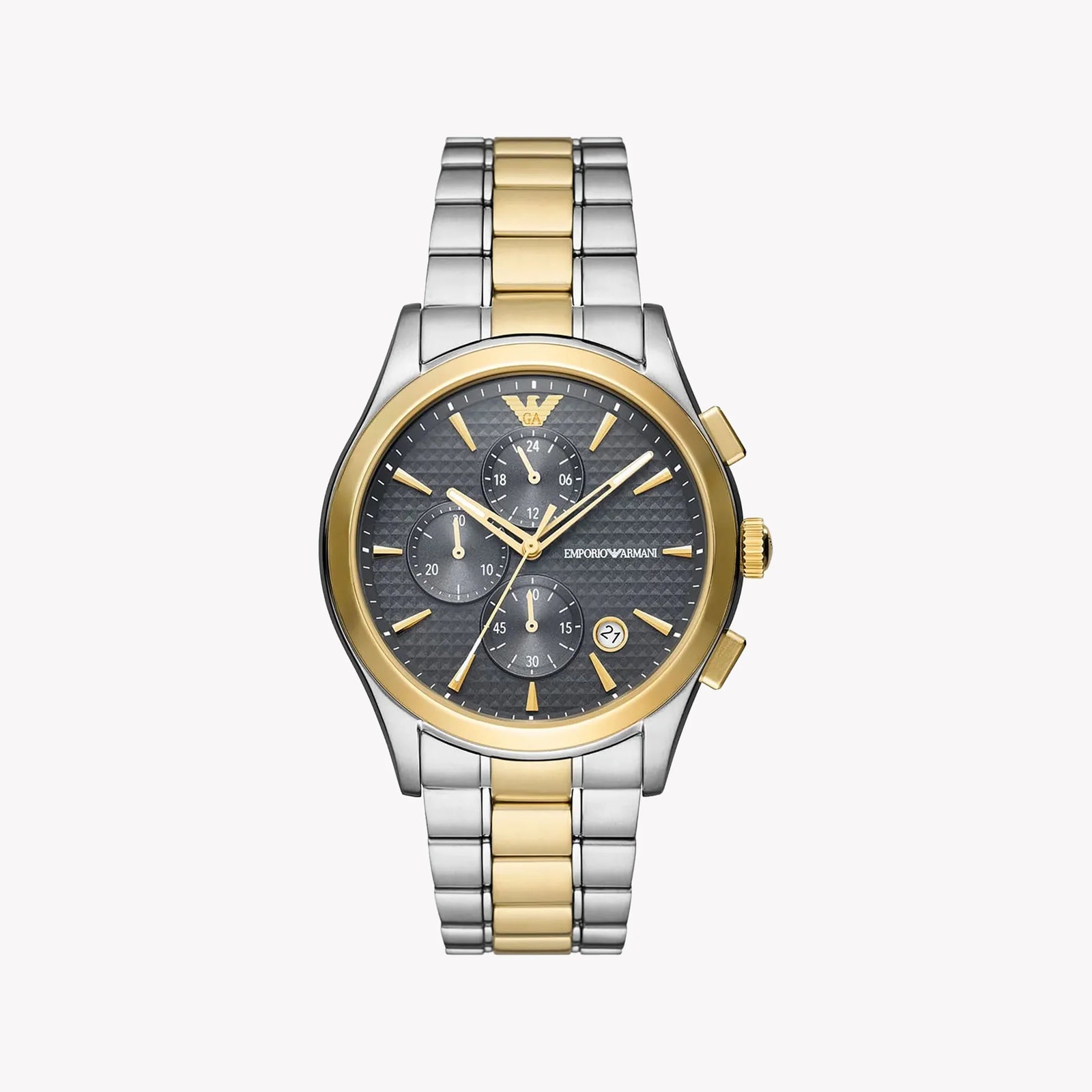 Emporio Armani Men's Silver/Gold Watch, Grey Dial | Ar11527 by i-watch
