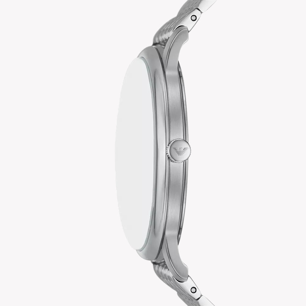 EMPORIO ARMANI Damenuhr mit silbernem Edelstahlgehäuse und silbernem Edelstahlarmband