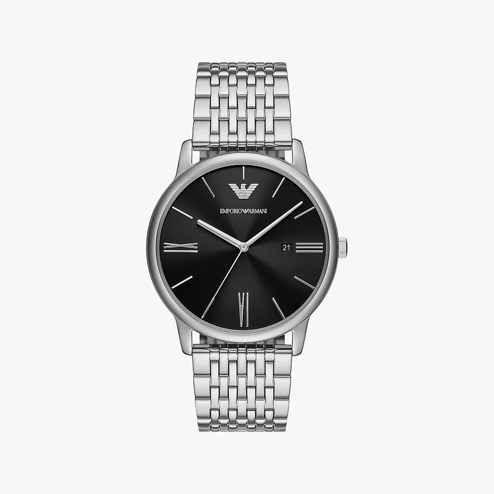 Emporio Armani Men's Silver Watch, Black Dial | Ar11600 by i-watch