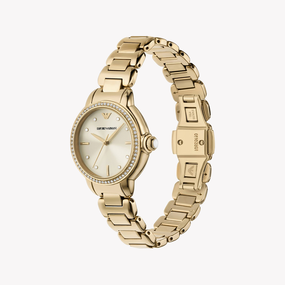 Emporio Armani Women's Mia Three-Hand Gold-Tone Stainless Steel Watch AR11609