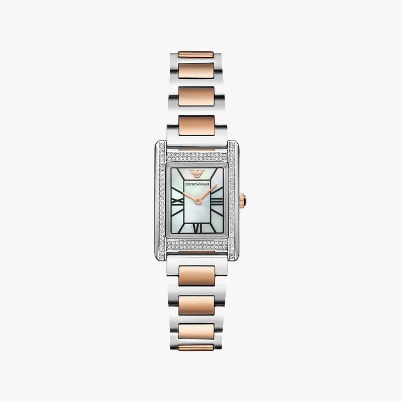 Emporio Armani Genni Quartz Mother Of Pearl Dial Analog Stainless Steel Women's Watch
