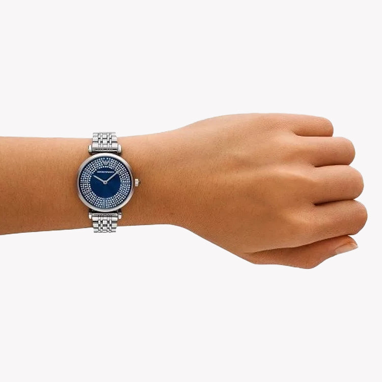 Emporio Armani Women's Stainless Steel Blue Dial Watch Ar11627
