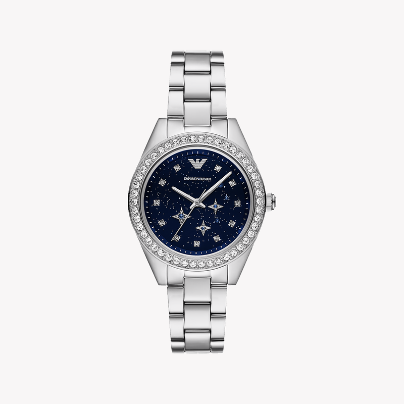 Emporio Armani Men's Silver Stainless Steel, Blue Dial | Ar11628 by i-watch