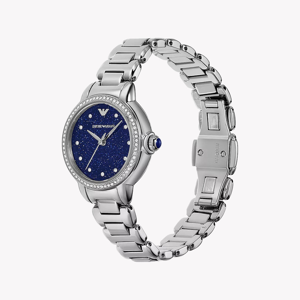 Emporio Armani Women's Stainless Steel Silver/Blue Watch | Ar11630