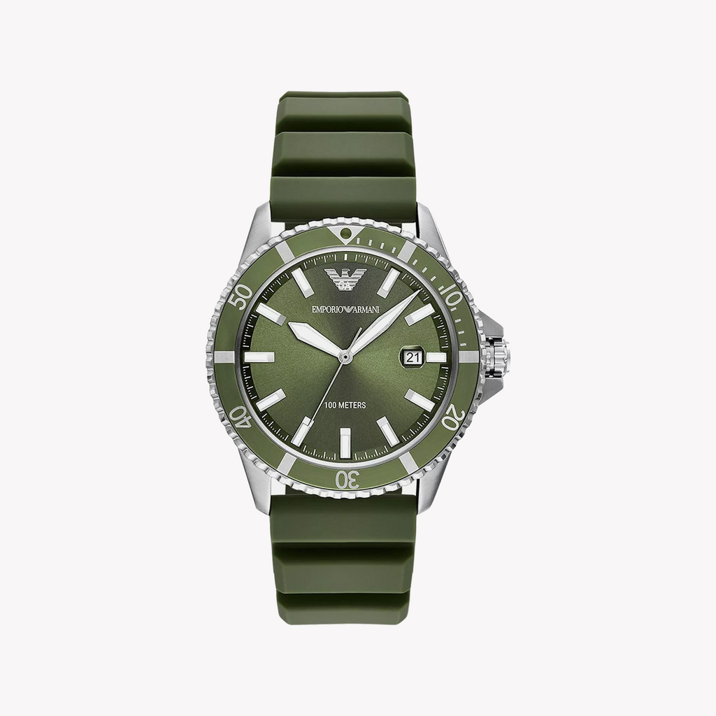 Emporio Armani Men's Silver/Green Watch | Ar11638