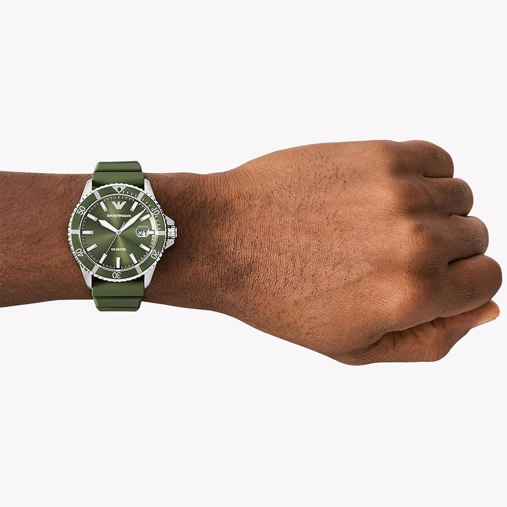 Emporio Armani Men's Silver/Green Watch | Ar11638