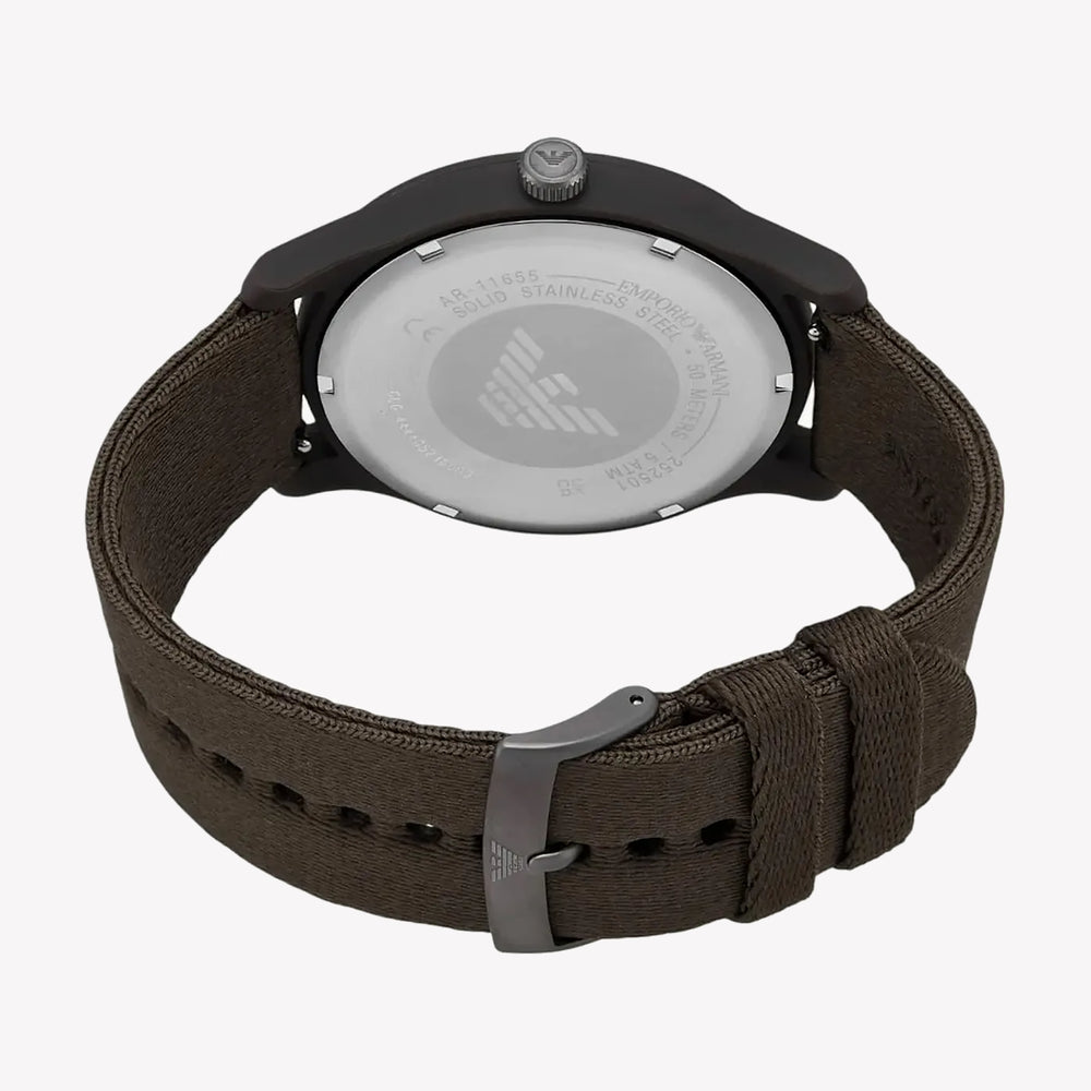 Emporio Armani Three-Hand Brown #tide ocean material® Nylon Fabric Men's Watch