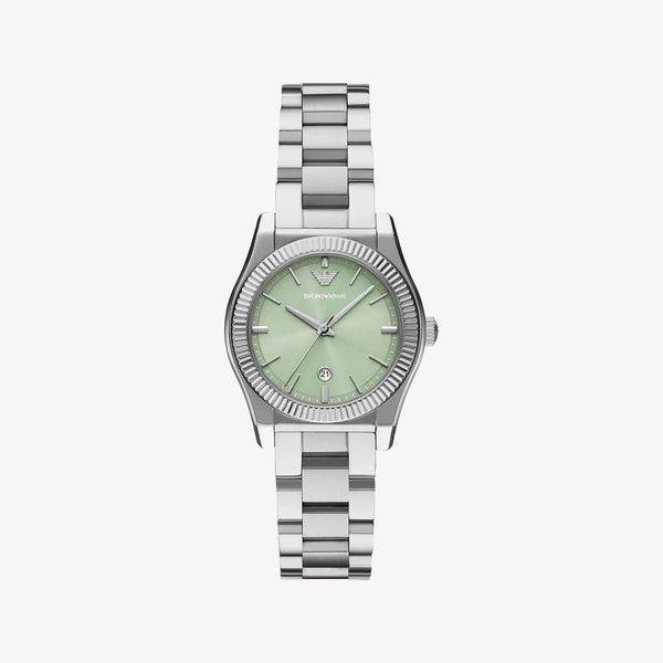Emporio Armani Federica Mint Green Dial Silver Stainless Steel Women's Watch AR11656