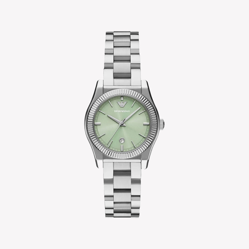 Emporio Armani Federica Mint Green Dial Silver Stainless Steel Women's Watch AR11656