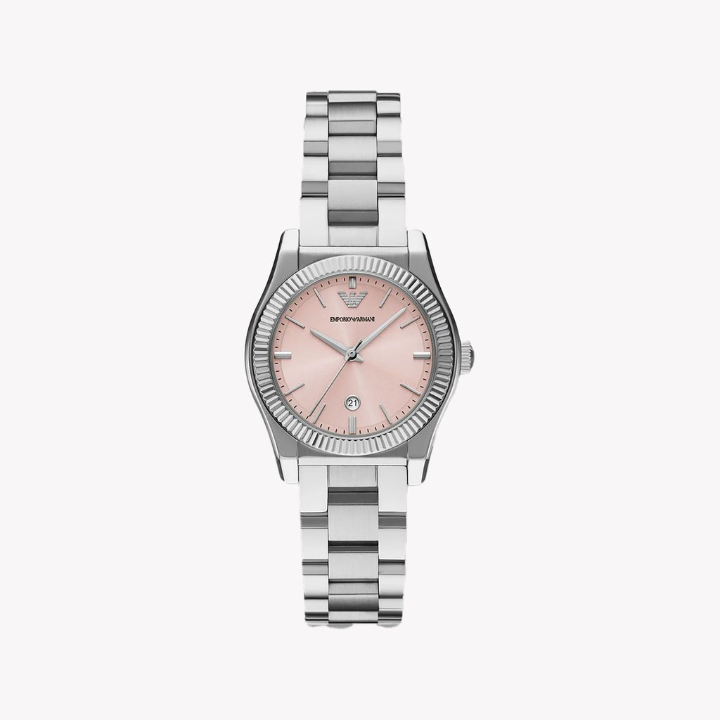 Emporio Armani Women's Stainless Steel Pink Dial Watch | AR11658