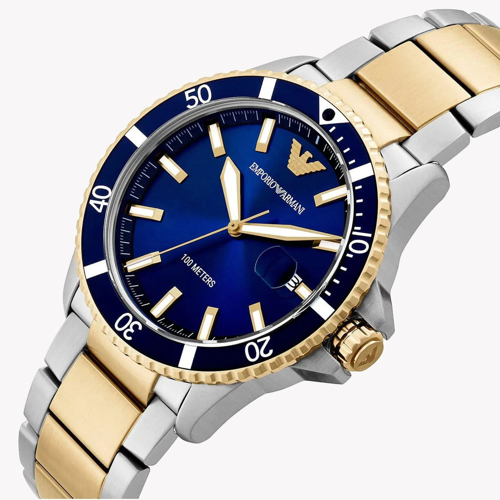 EMPORIO ARMANI Men's Stainless Steel Silver & Gold Watch | AR11682